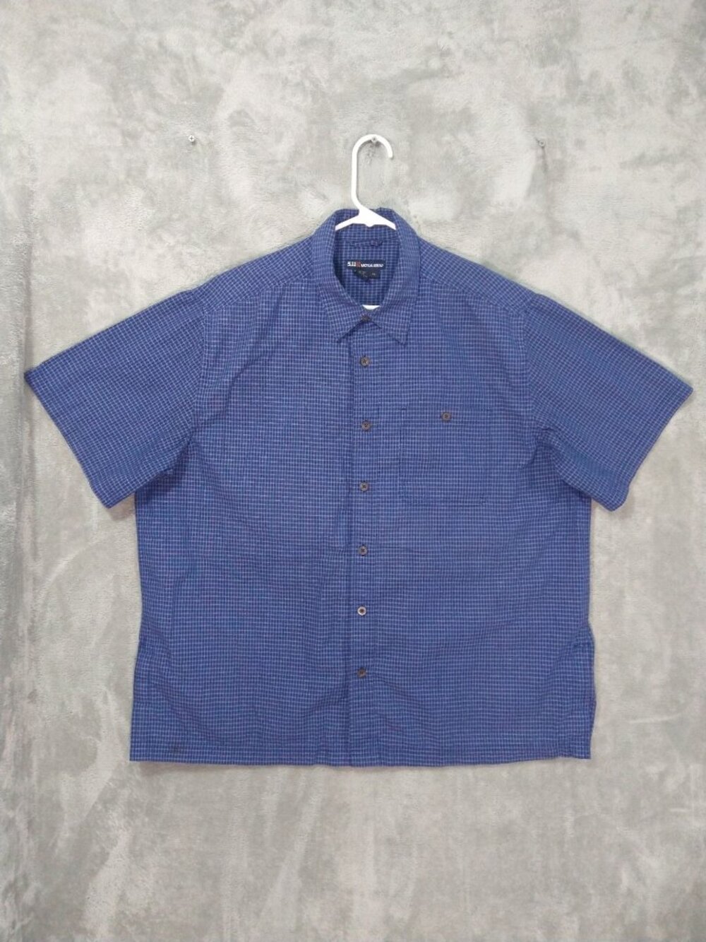 5.11 Tactical Shirt Mens XL Blue Plaid Covert Short Sleeve Button Up Casual